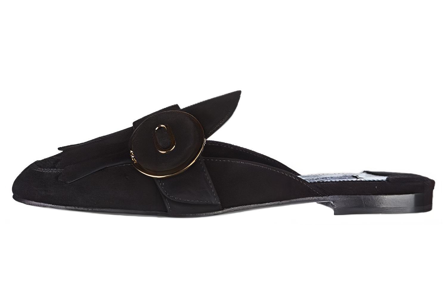 Buy 普拉達 流蘇穆勒涼鞋 女款 黑色