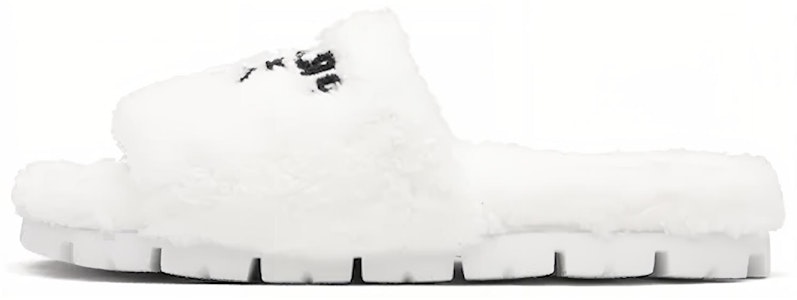 普拉達 毛圈織物時尚拖鞋 女款 白色 Buy 普拉達 毛圈織物時尚拖鞋 女款 白色