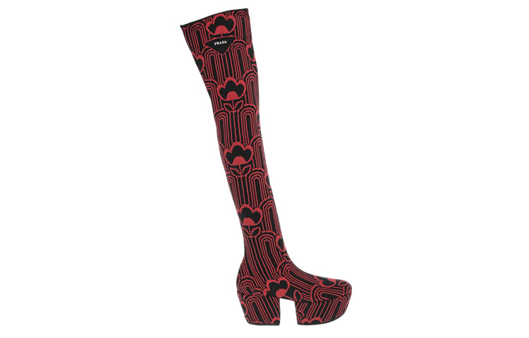 (W) Prada Thigh High Boots 'Black Red' 圖 2