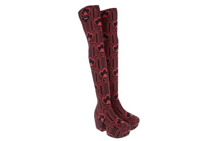(W) Prada Thigh High Boots 'Black Red' 圖 3