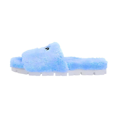 (W) Prada Toweling Logo Slippers 'Light Blue'