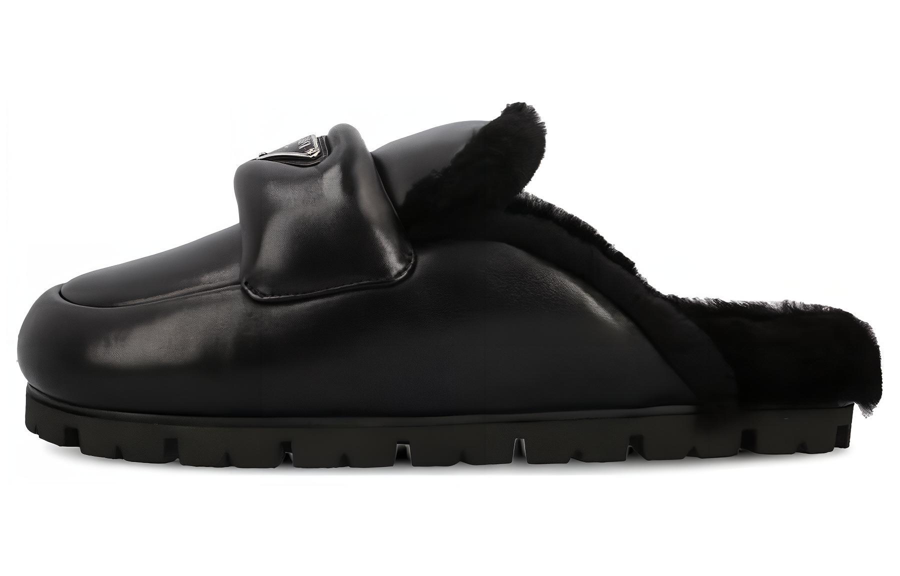 (Women) Prada Triangle 'Fashion Comfort Mule' Slides 'Black' 1S084N_A3B_F0002