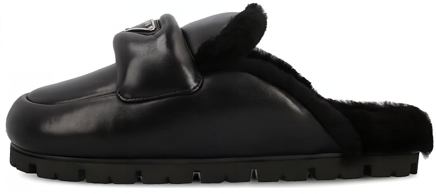 (Women) Prada Triangle 'Fashion Comfort Mule' Slides 'Black' 1S084N_A3B_F0002 Buy (Women) Prada Triangle 'Fashion Comfort Mule' Slides 'Black' 1S084N_A3B_F0002