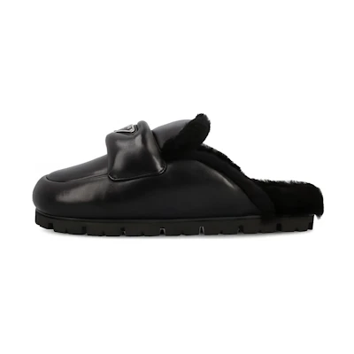 (W) Prada Triangle 'Fashion CMFT Mule' Slides 'Black'