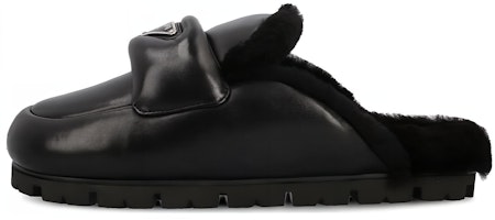 (Women) Prada Triangle 'Fashion Comfort Mule' Slides 'Black' 1S084N_A3B_F0002 (Women) Prada Triangle 'Fashion Comfort Mule' Slides 'Black' 1S084N_A3B_F0002