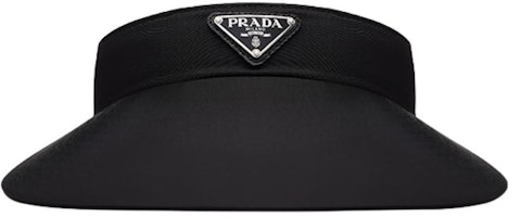 (Women) PRADA Triangle Logo Sun Hat - Black 1HV009_2DMI_F0002 (Women) PRADA Triangle Logo Sun Hat - Black 1HV009_2DMI_F0002