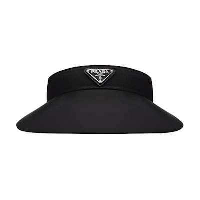 (Women) PRADA Triangle Logo Sun Hat - Black 1HV009_2DMI_F0002