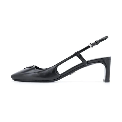 (W) Prada Triangle Logo Flat Sandal 'Black'