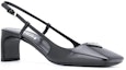 Lookbook (W) Prada Sandal Logo Segi Tiga 'Hitam' 1I307M_055_F0002_F_055
