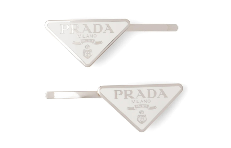 Order (Women) PRADA Triangle Logo Hair Clip Grey 1IF051_2BA6_F0009