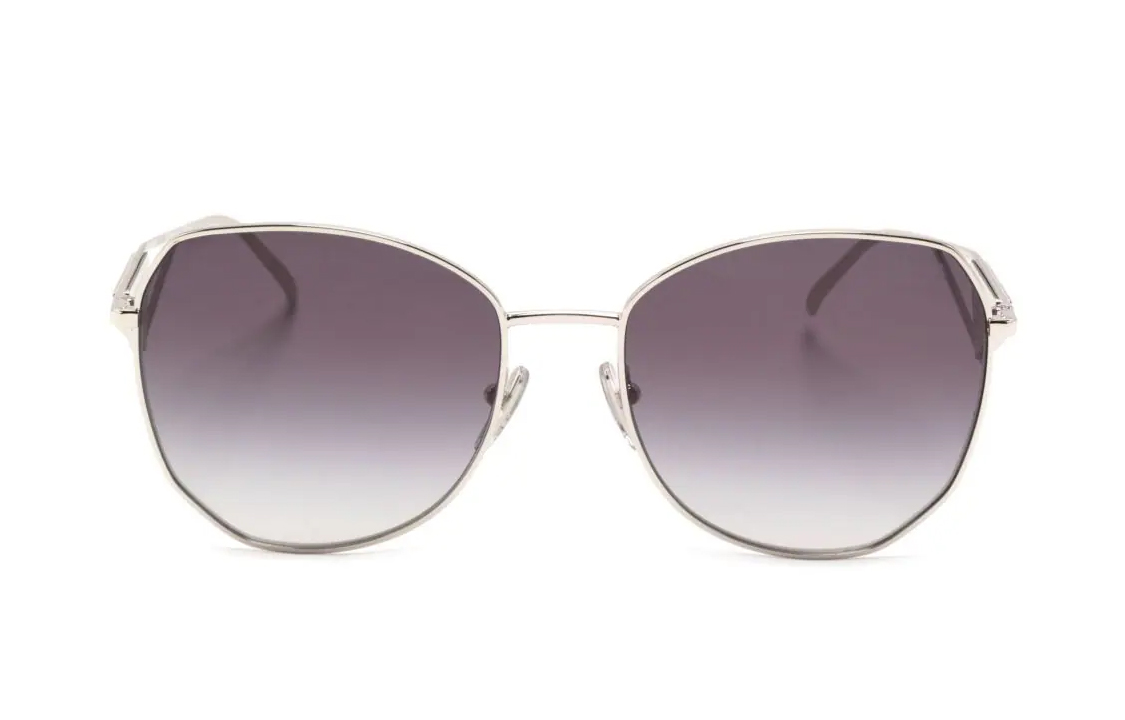 (Women) PRADA Triangle Logo Irregular Metal Sunglasses for Women - Silver. 0PR57YS1BC5D1 圖 3