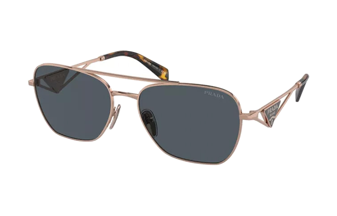 Order (W) Gafas de Sol Aviador Metálicas PRADA Logo Triángulo Mujer Oro Rosa. 0PRA50S-SVF09T