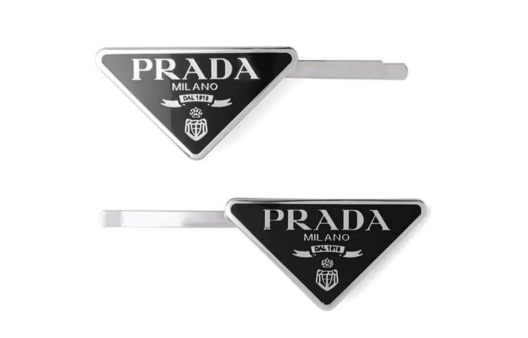 Order (Women) PRADA Triangle Logo Metal Hair Clip for Women 1IF051_2BA6_F0002