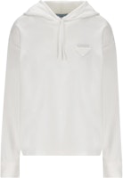 (Women) PRADA Triangle Logo White Pullover Hoodie for Women. 134672113BF0009S231 (Women) PRADA Triangle Logo White Pullover Hoodie for Women. 134672113BF0009S231