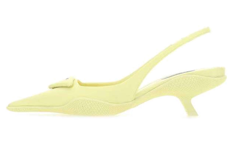 (W) Prada Triangle Open-Heel 'Lime Yellow'