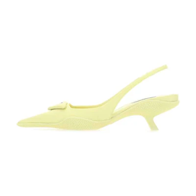 (W) Prada Triangle Open-Heel 'Lime Yellow'