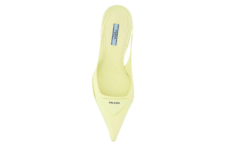 (W) Prada Triangle Open-Heel 'Lime Yellow' 圖 5