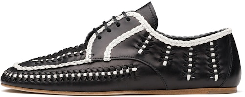 (Women) Prada two-tone Woven Lace-Up Shoes 'Black' 1E177M_3AVH_F0967_F_005 (Women) Prada two-tone Woven Lace-Up Shoes 'Black' 1E177M_3AVH_F0967_F_005