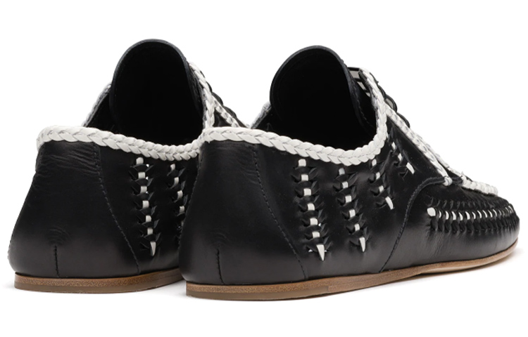 Lookbook (Women) Prada two-tone Woven Lace-Up Shoes 'Black' 1E177M_3AVH_F0967_F_005