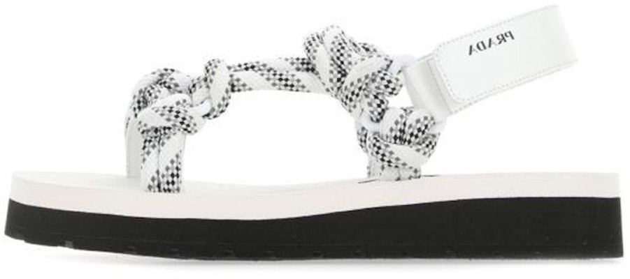 (Women) Prada Knot Straps Flat Sandals 'White' 1X600M_3L74_F0009_F_040 Buy (Women) Prada Knot Straps Flat Sandals 'White' 1X600M_3L74_F0009_F_040
