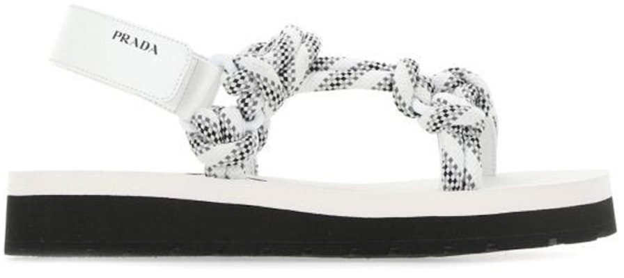 (Women) Prada Knot Straps Flat Sandals 'White' 1X600M_3L74_F0009_F_040 Order (Women) Prada Knot Straps Flat Sandals 'White' 1X600M_3L74_F0009_F_040