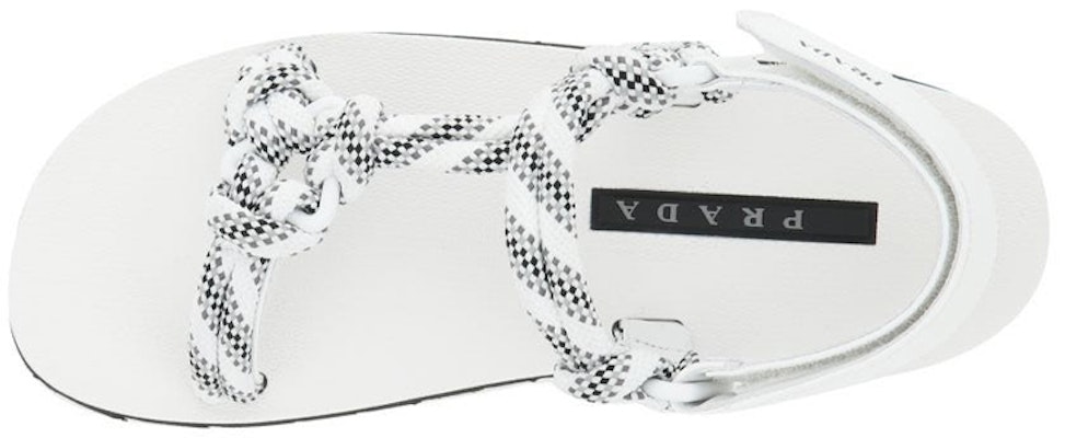(W) Prada 结饰平底凉鞋 '白色' 1X600M_3L74_F0009_F_040 Shop (W) Prada 结饰平底凉鞋 '白色' 1X600M_3L74_F0009_F_040