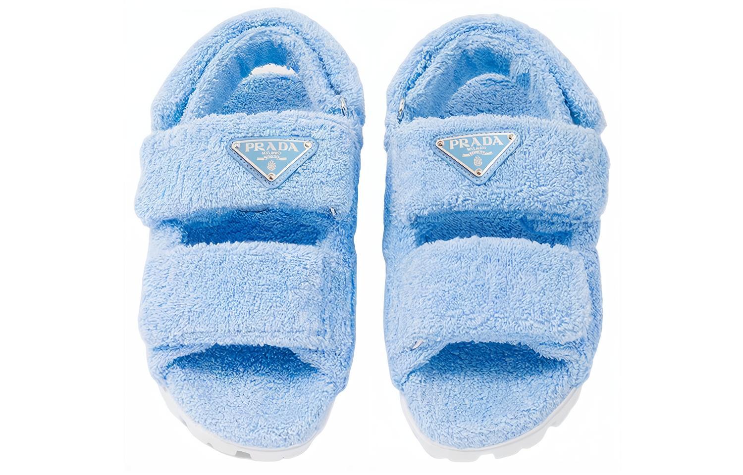 Lookbook (W) 프라다 테리 벨크로 플랫 샌들 (블루) 1X737M_H39_F0076_F_D020