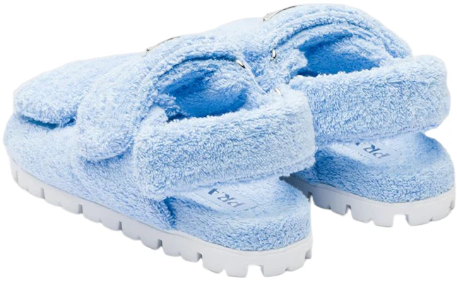 (Women) Prada Velcro Flat Sandals 'Blue Towel' 1X737M_H39_F0076_F_D020 Shop (Women) Prada Velcro Flat Sandals 'Blue Towel' 1X737M_H39_F0076_F_D020