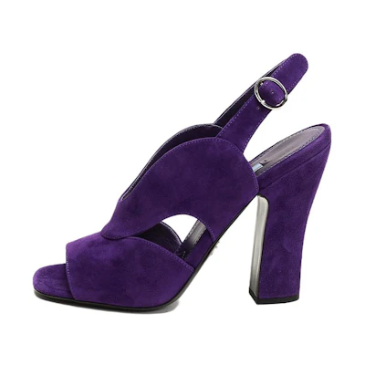(W) Prada Velvet 'Simplified Fashion Purple Sandal'