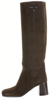 (Women) Prada Velvet Round Toe High-Top Boots 'Brown Green' 1W233N_008_F0003_F_065 (Women) Prada Velvet Round Toe High-Top Boots 'Brown Green' 1W233N_008_F0003_F_065