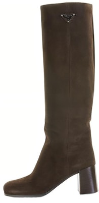 (Women) Prada Velvet Round Toe High-Top Boots 'Brown Green' 1W233N_008_F0003_F_065 Buy (Women) Prada Velvet Round Toe High-Top Boots 'Brown Green' 1W233N_008_F0003_F_065