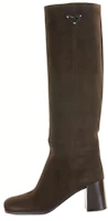 (Women) Prada Velvet Round Toe High-Top Boots 'Brown Green' 1W233N_008_F0003_F_065 (Women) Prada Velvet Round Toe High-Top Boots 'Brown Green' 1W233N_008_F0003_F_065