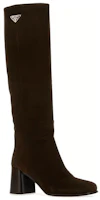 Order (W) Prada Sepatu Boot Tinggi Ujung Bulat Beludru 'Coklat Hijau' 1W233N_008_F0003_F_065