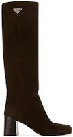 Lookbook (W) Prada Sepatu Boot Tinggi Ujung Bulat Beludru 'Coklat Hijau' 1W233N_008_F0003_F_065