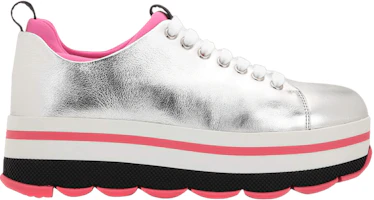 (Women) Prada Wave Platform Metallic Leather Sneakers 'Silver Begonia' 3E6264-3M0N (Women) Prada Wave Platform Metallic Leather Sneakers 'Silver Begonia' 3E6264-3M0N