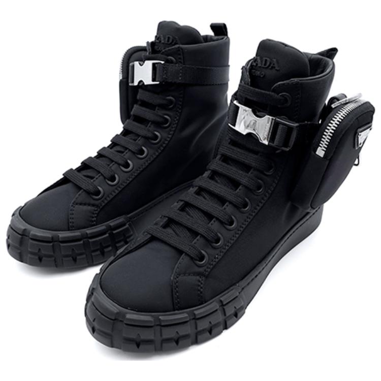 Lookbook （女性）Prada Wheel 再生尼龍高筒運動鞋 '黑色' 1T551M-3LFV-F0002