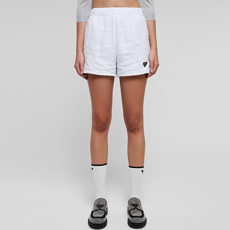 Purchase (W) 普拉达白色休闲短裤带标志设计 P292E-1ZR3-F0009