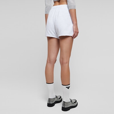 (W) 普拉达白色休闲短裤带标志设计 P292E-1ZR3-F0009 Details for (W) 普拉达白色休闲短裤带标志设计 P292E-1ZR3-F0009