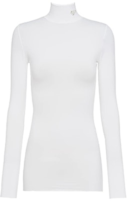 (W) PRADA ホワイト ハイネック 長袖 Tシャツ SS21 39528-1YQ4-F0009-S-211 Order (W) PRADA ホワイト ハイネック 長袖 Tシャツ SS21 39528-1YQ4-F0009-S-211