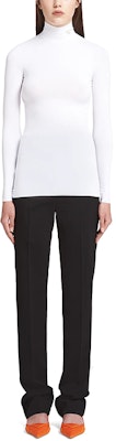 (W) PRADA ホワイト ハイネック 長袖 Tシャツ SS21 39528-1YQ4-F0009-S-211 Lookbook (W) PRADA ホワイト ハイネック 長袖 Tシャツ SS21 39528-1YQ4-F0009-S-211