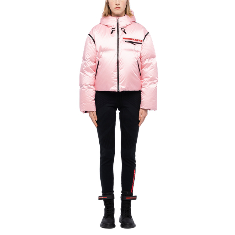 Lookbook (Women) PRADA Winter Pink Hooded Puffer Jacket Short款 291985-1ZT6-F0028-S-212