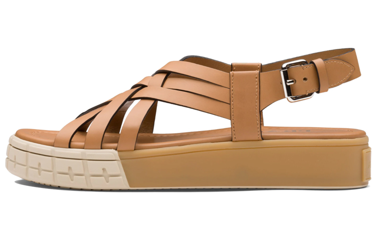 (Women) Prada Woven Leather Sandals 'Brown' 1X957L_248_F0018_F_030