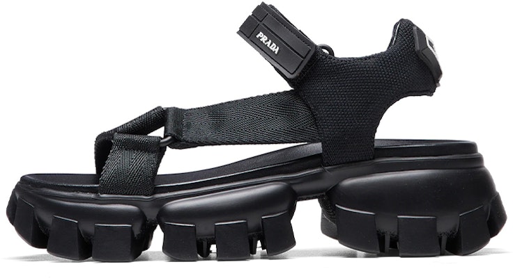 (Women) Prada Sporty Woven Nylon Tape Sandals 'Black' 1X037M_3L74_F0002_F_050 Buy (Women) Prada Sporty Woven Nylon Tape Sandals 'Black' 1X037M_3L74_F0002_F_050