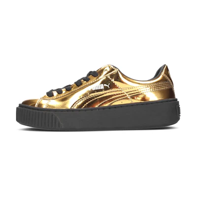 (W) Puma Basket Platform 'Metallic Gold'