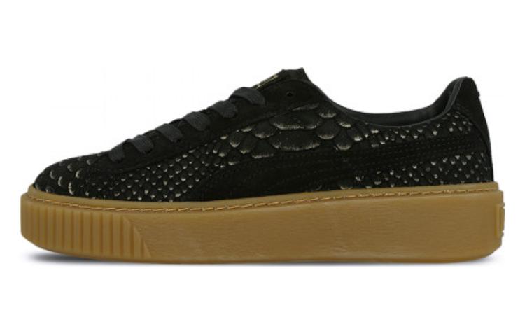 (Women) Puma  Basket Platform Exotic Skin 'Black'  363377-01