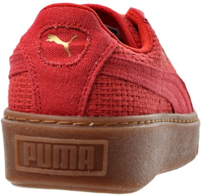 (Women) Puma  Basket Platform Woven 'Red'  364847-01 Shop (Women) Puma  Basket Platform Woven 'Red'  364847-01