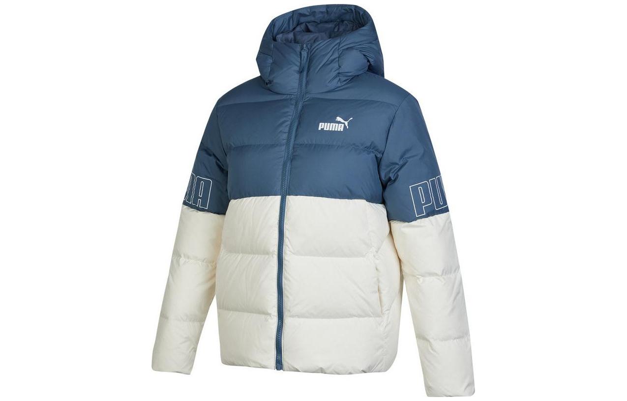 Order (W) PUMA Chaqueta Corta Impermeable Azul y Blanca Resistente al Viento y al Agua. 676031-18