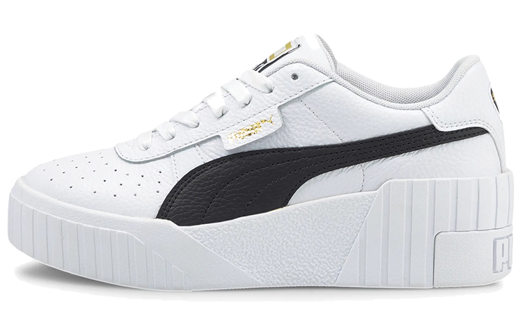 (Women) Puma  Cali Wedge 'White Black'  373438-05