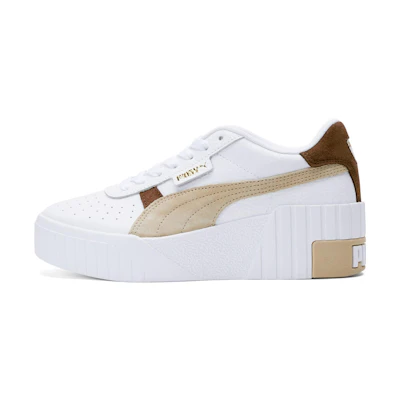 (W) Puma Cali Wedge Mix 'White Chestnut Brown'