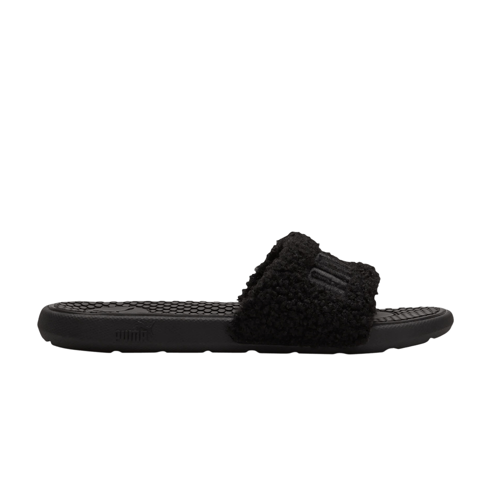 (W) Puma  Cool Cat Sherpa Slide 'Triple Black'